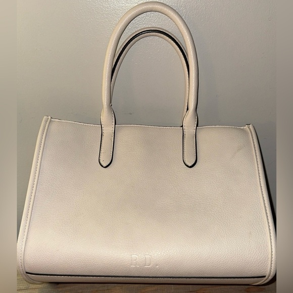 Rae Dunn Cream Satchel with Turnlock Closure - Picture 3 of 6